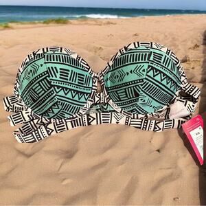 NEW Xhilaration Tribal Print Strapless Push Up Bikini Swim Top NWT Sz XS